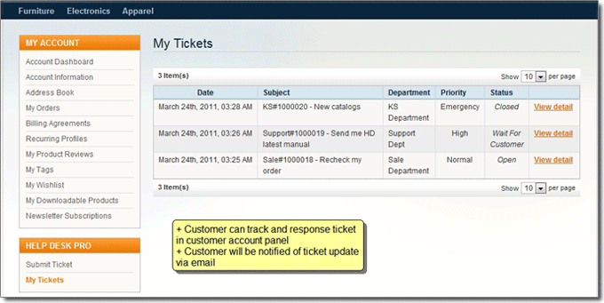 Help Desk - Customer Account