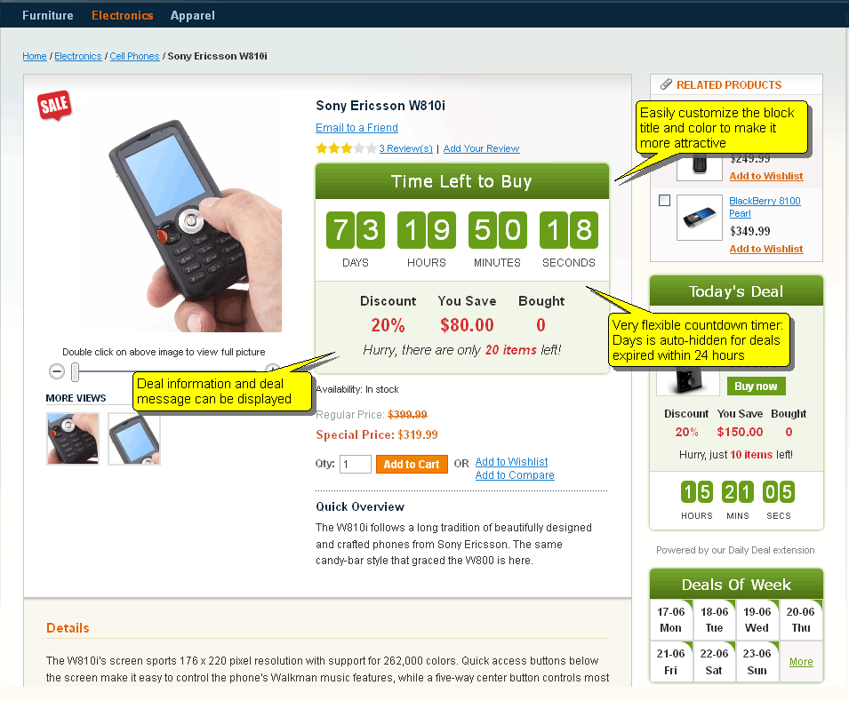 Magento Daily Deal Extension