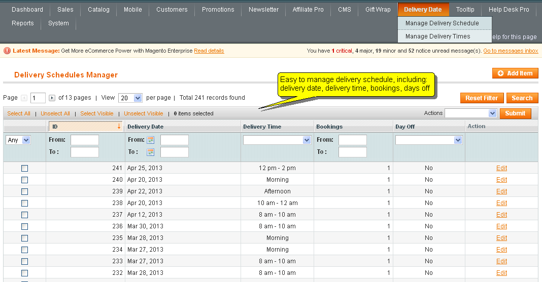 Magento Delivery date delivery schedule Magento Extension