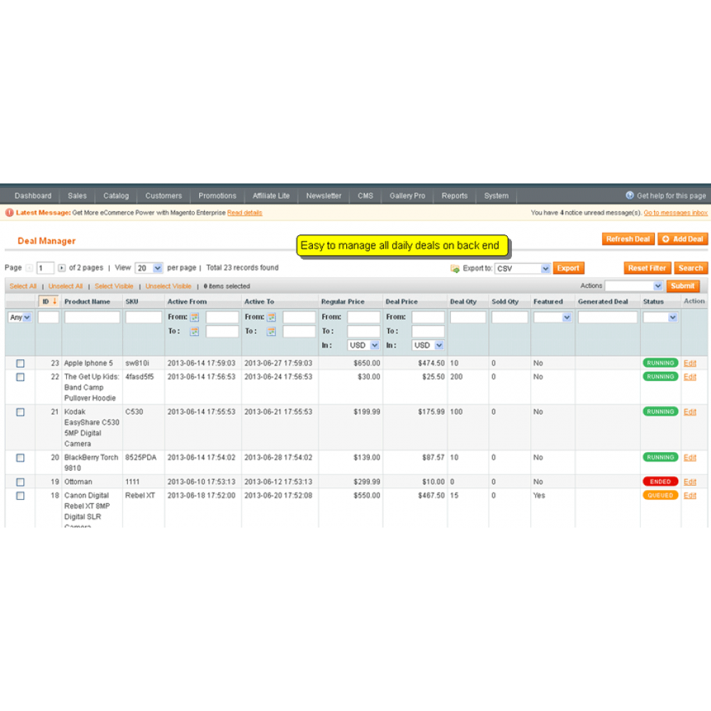 Magento Daily Deal Extension