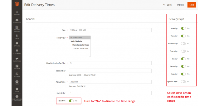 Edit Manage Times