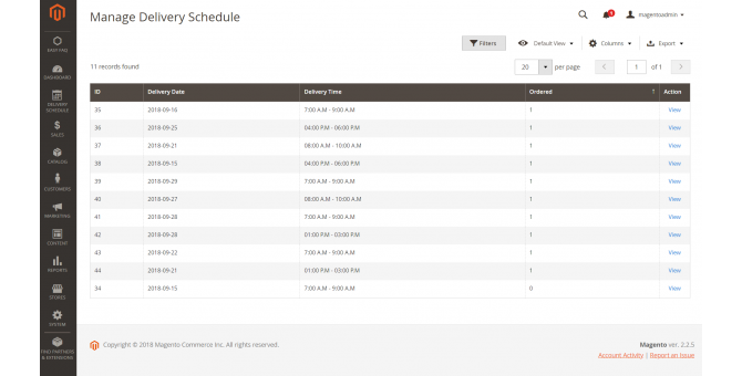 Manage Delivery Schedule