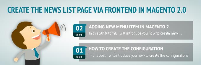 Create the news list page via frontend in Magento 2