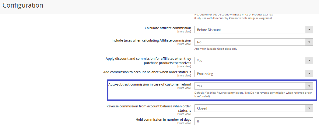 Subtract commission of affiliate automatically for Magento 2 affiliate