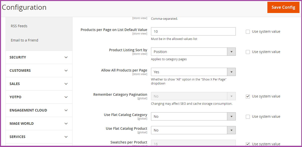 Enable Flat Categories And Product