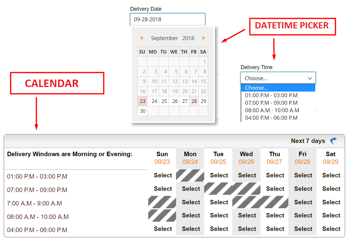 Adjustable time-picking board for Magento 2 Advanced Delivery Schedule Adjustable time-picking board for Magento 2 Advanced Delivery Schedule
