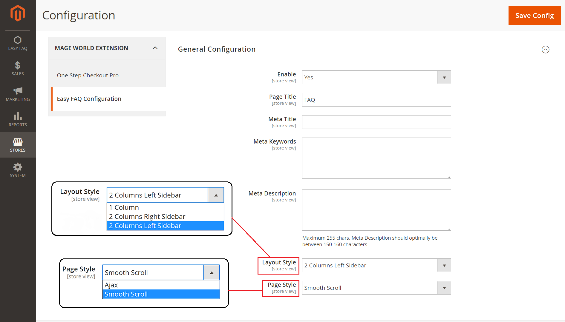Page layout and page style in frontend for Magento 2 FAQ Page layout and page style in frontend for Magento 2 FAQ