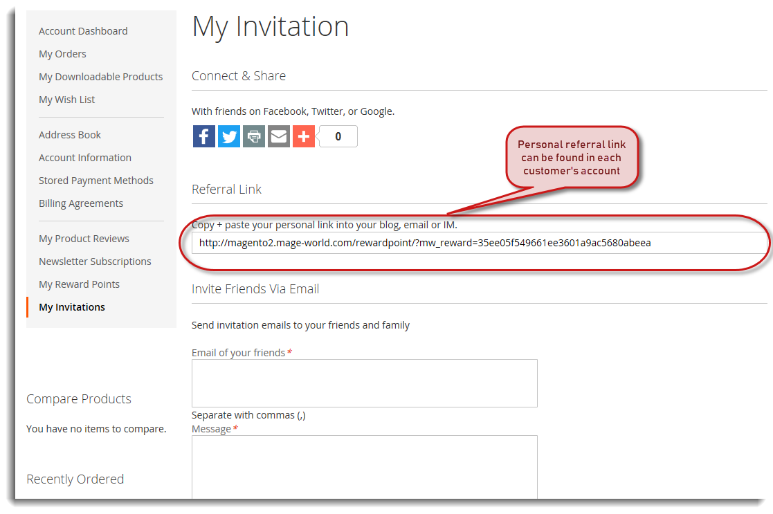 Reward by Referral for Magento 2 Reward Points