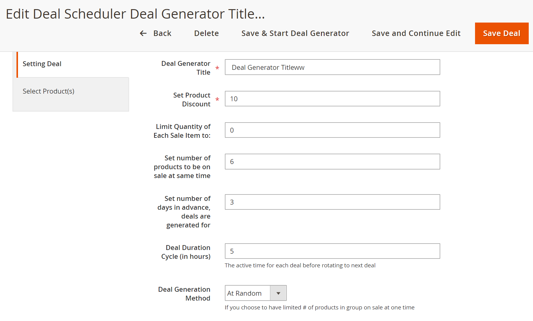 Smart deal generator for Magento 2 Daily Deal