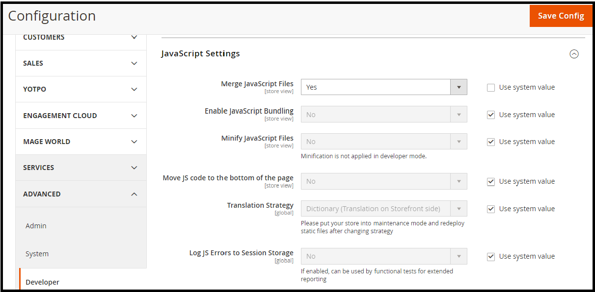 Enable JS and CSS optimization