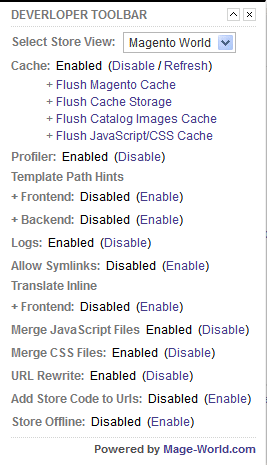 Magento Developer Toolbar