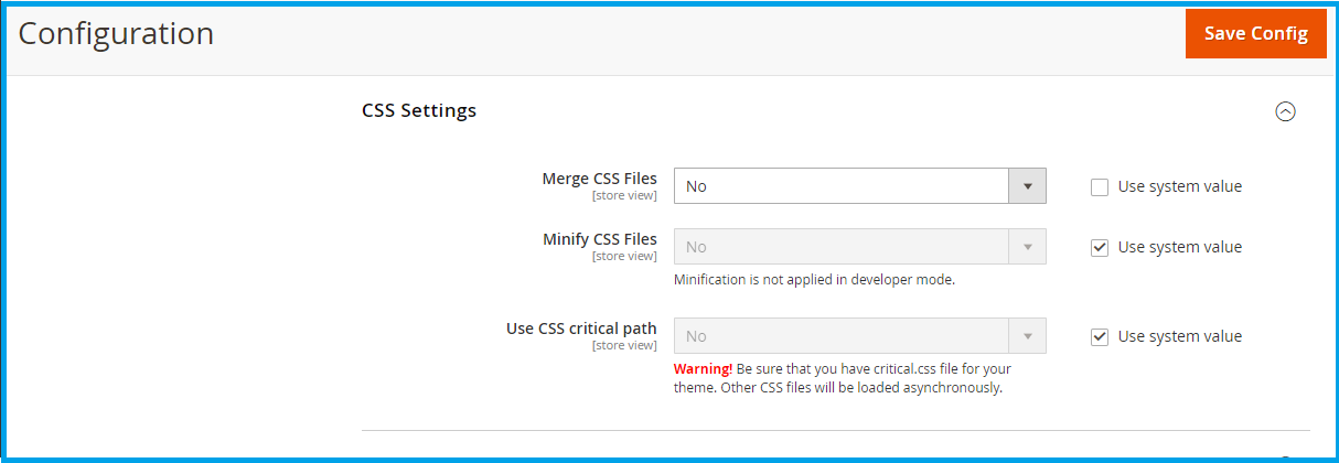 CSS Settings